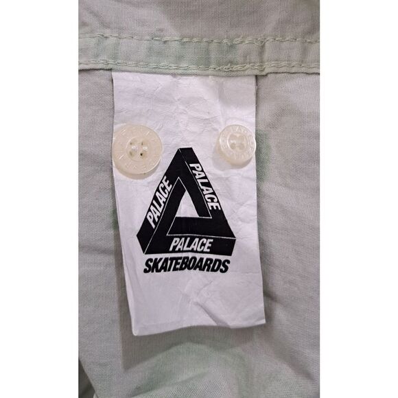 Palace Skateboards Men's Medium Sage Green Graphic Casual Button Down Shirt - Picture 7 of 8